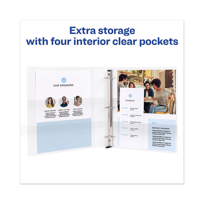 Avery Heavy-Duty View Binder with DuraHinge and One Touch EZD Rings, 3 Rings, 1" Capacity, 11 x 8.5, White