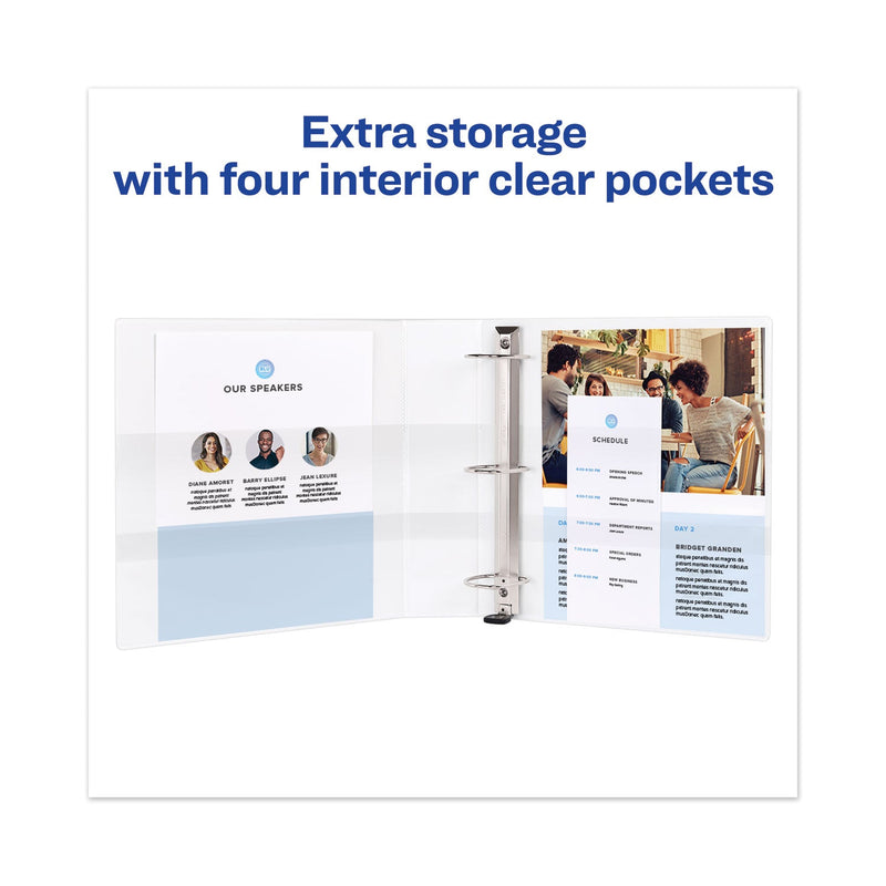 Avery Heavy-Duty View Binder with DuraHinge, One Touch EZD Rings and Extra-Wide Cover, 3 Ring, 2" Capacity, 11 x 8.5, White, (1320)