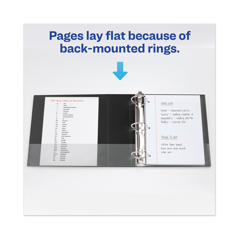Avery Heavy-Duty View Binder with DuraHinge and Locking One Touch EZD Rings, 3 Rings, 5" Capacity, 11 x 8.5, Black