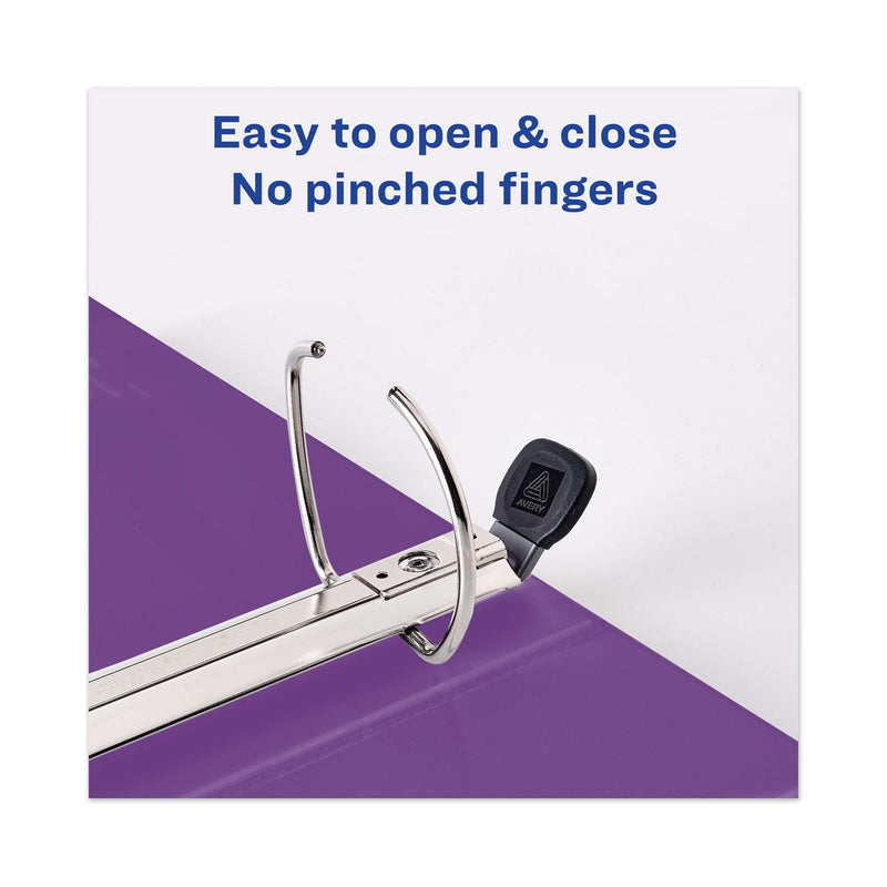 Avery Heavy-Duty View Binder with DuraHinge and Locking One Touch EZD Rings, 3 Rings, 4" Capacity, 11 x 8.5, Purple