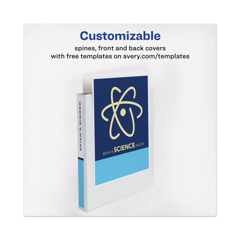 Avery Heavy-Duty View Binder with DuraHinge, One Touch EZD Rings and Extra-Wide Cover, 3 Ring, 2" Capacity, 11 x 8.5, White, (1320)