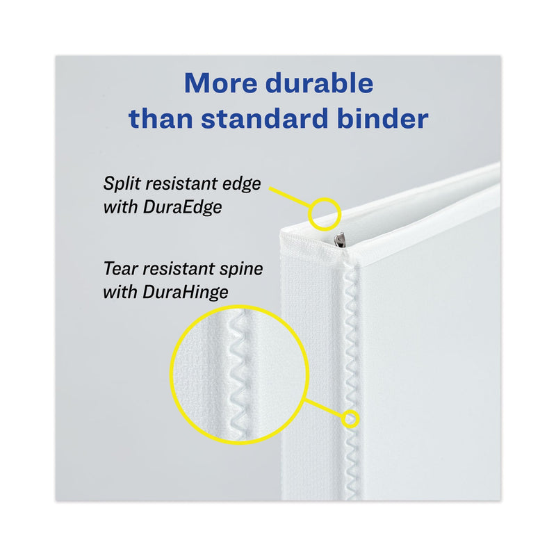 Avery Heavy-Duty View Binder with DuraHinge, One Touch EZD Rings and Extra-Wide Cover, 3 Ring, 3" Capacity, 11 x 8.5, White, (1321)