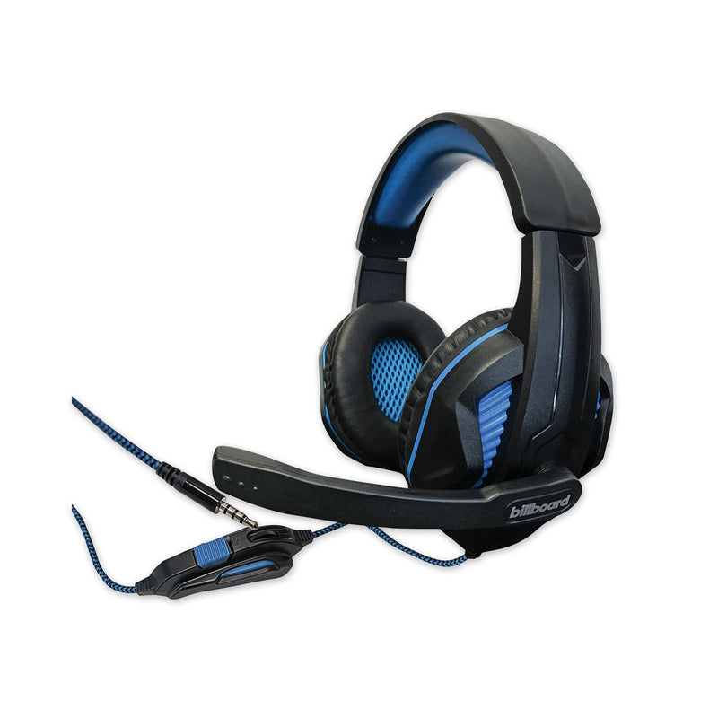 billboard Gaming Headsets, Binaural, Over the Head, Black/Blue
