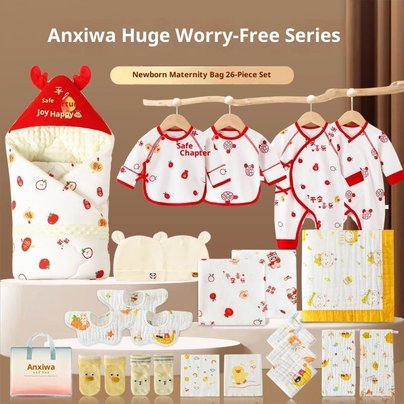 Maternity Bag Newborn Swaddle Bath Towel Clothing Set