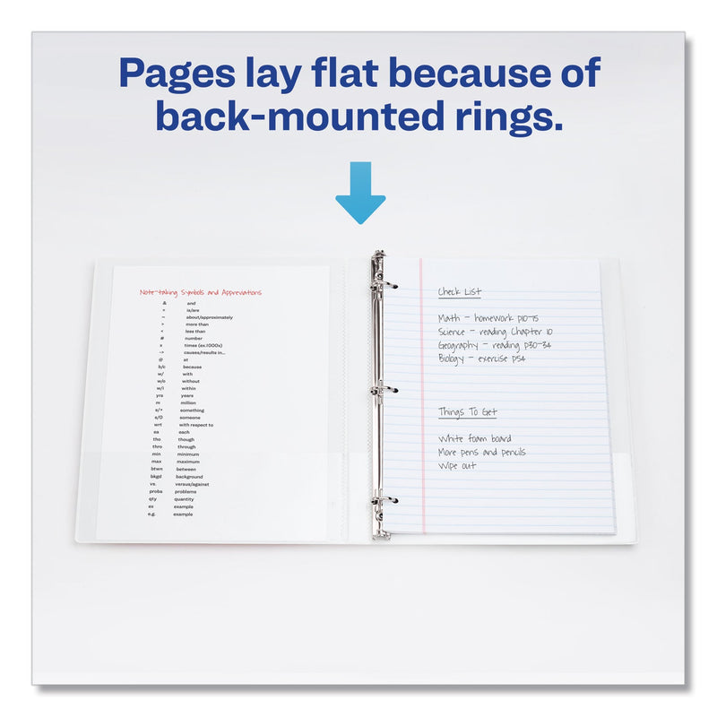 Avery Framed View Heavy-Duty Binders, 3 Rings, 0.5" Capacity, 11 x 8.5, White