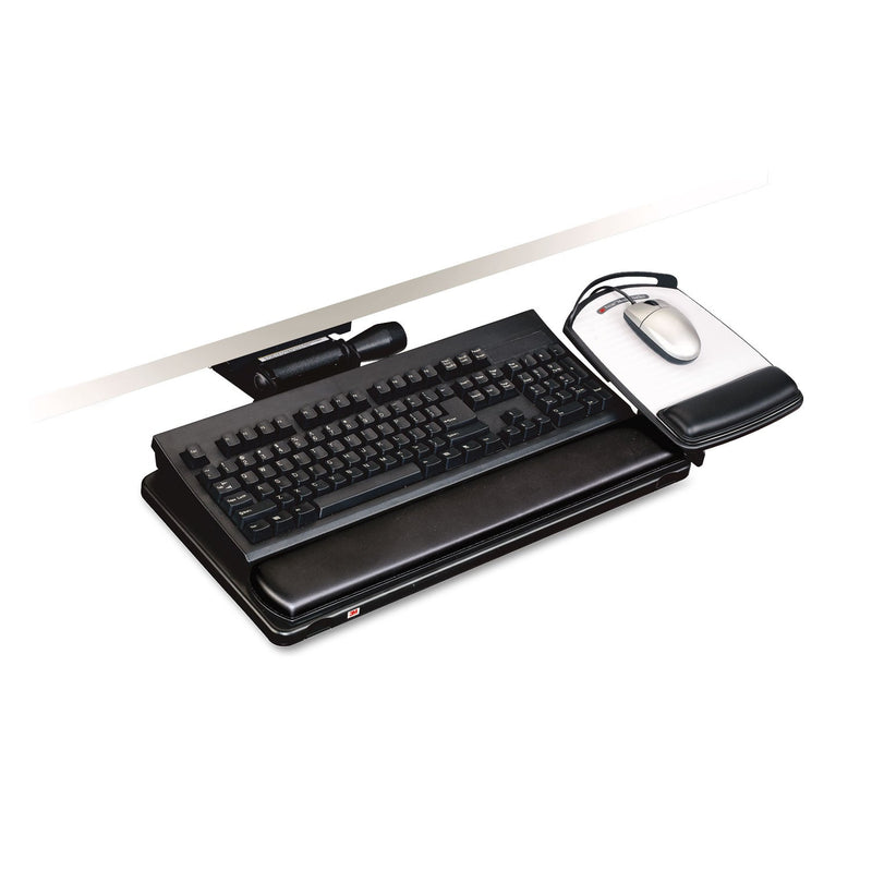 3M Easy Adjust Keyboard Tray, Highly Adjustable Platform, 23" Track, Black