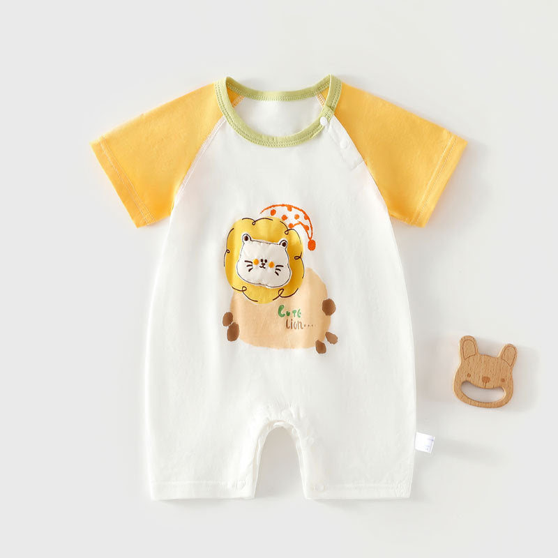 Pure Cotton Baby Short-Sleeve Onesie Seamless Romper Lightweight Air-Conditioning Bodysuit T-Shirt