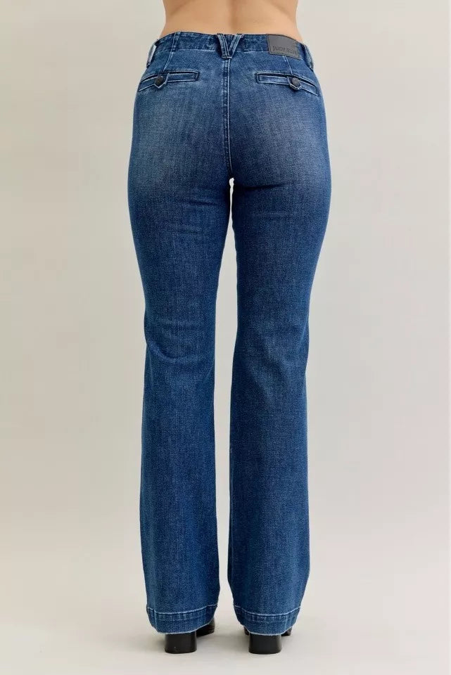 Judy Blue Full Size Mid Rise Bootcut Jeans with Welt Pockets Plus Size