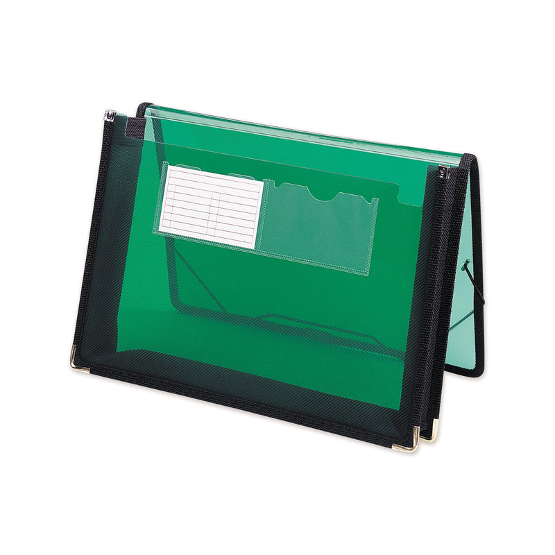 Smead Poly Wallets, 2.25" Expansion, 1 Section, Elastic Cord Closure, Letter Size, Translucent Green