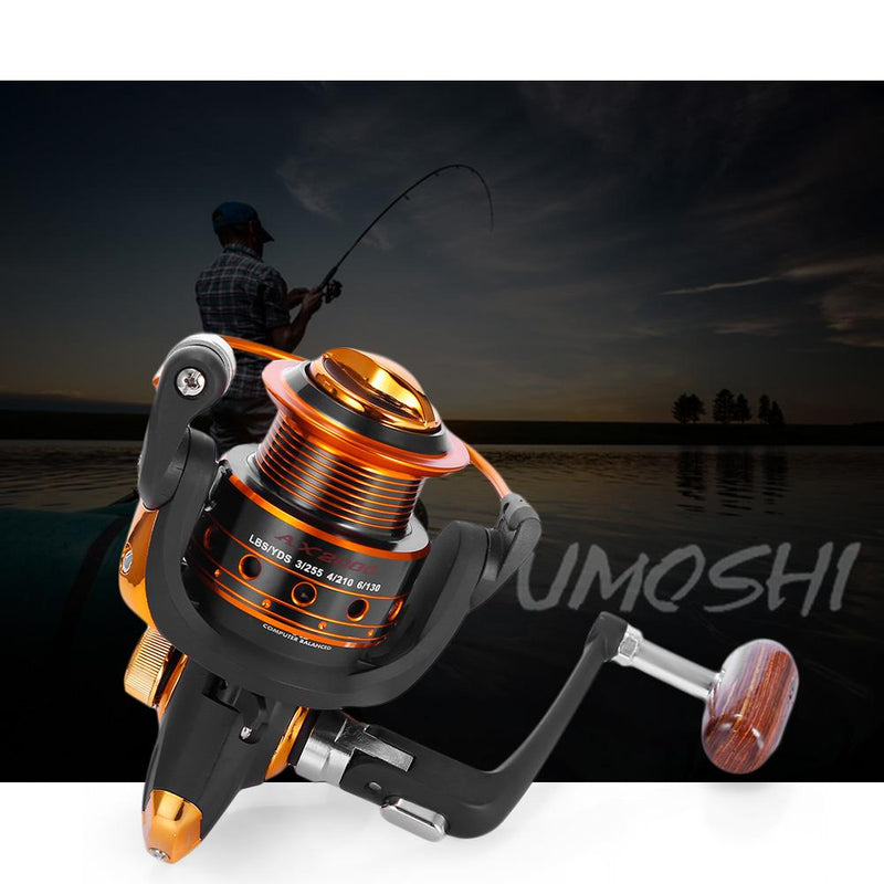 Yumoshi Spinning Fishing Reel 12BB + 1 Bearing Balls 500-9000 Series 5.5:1 Metal Coil Carp