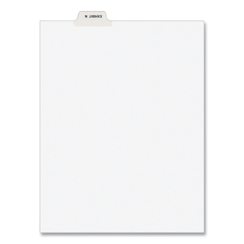 Avery-Style Preprinted Legal Bottom Tab Dividers, 26-Tab, Exhibit N, 11 x 8.5, White, 25/Pack