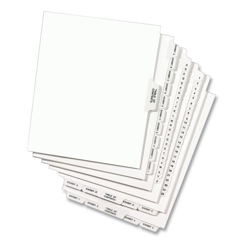Avery-Style Preprinted Legal Bottom Tab Divider, 26-Tab, Exhibit K, 11 x 8.5, White, 25/PK