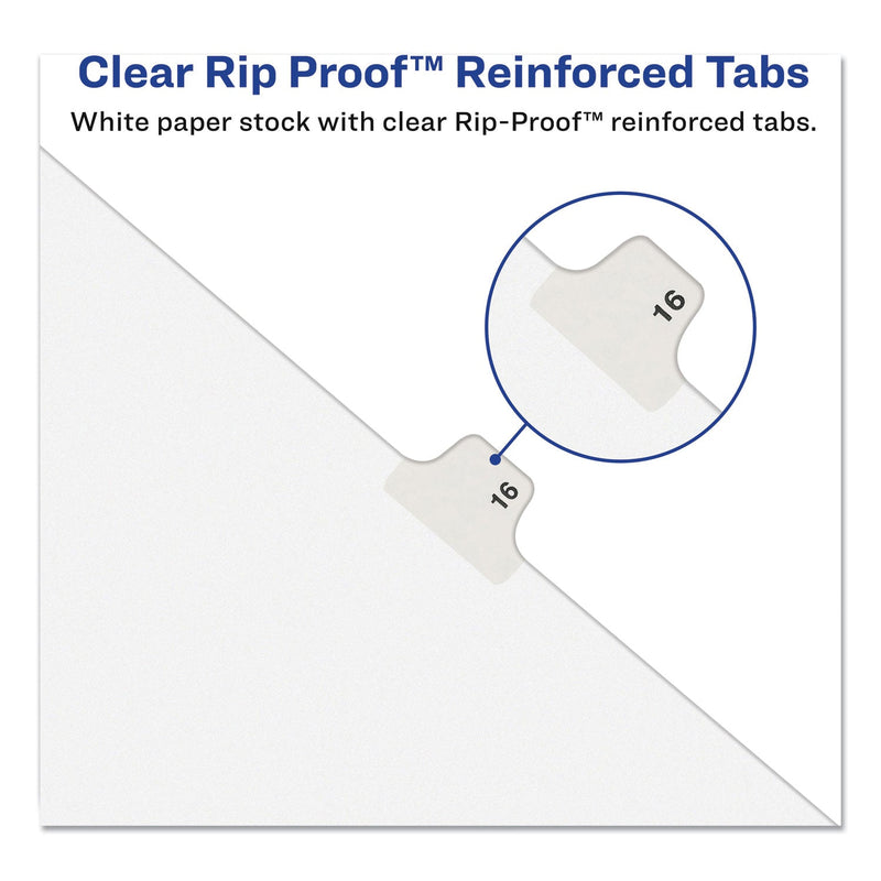 Avery-Style Preprinted Legal Bottom Tab Divider, 26-Tab, Exhibit E, 11 x 8.5, White, 25/PK