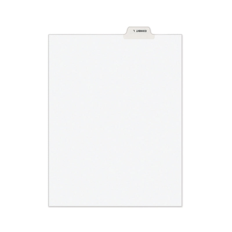 Avery-Style Preprinted Legal Bottom Tab Dividers, 26-Tab, Exhibit L, 11 x 8.5, White, 25/Pack