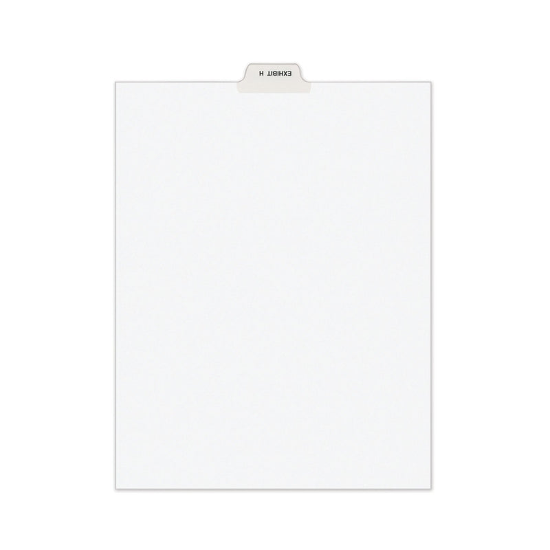Avery-Style Preprinted Legal Bottom Tab Divider, 26-Tab, Exhibit H, 11 x 8.5, White, 25/PK