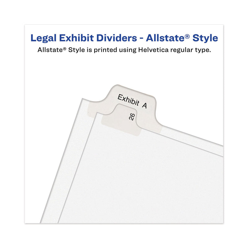 Avery-Style Preprinted Legal Side Tab Divider, 26-Tab, Exhibit F, 11 x 8.5, White, 25/Pack, (1376)