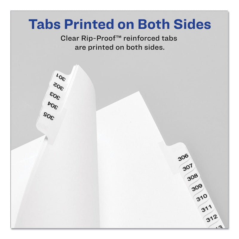 Avery-Style Preprinted Legal Bottom Tab Dividers, 26-Tab, Exhibit O, 11 x 8.5, White, 25/Pack