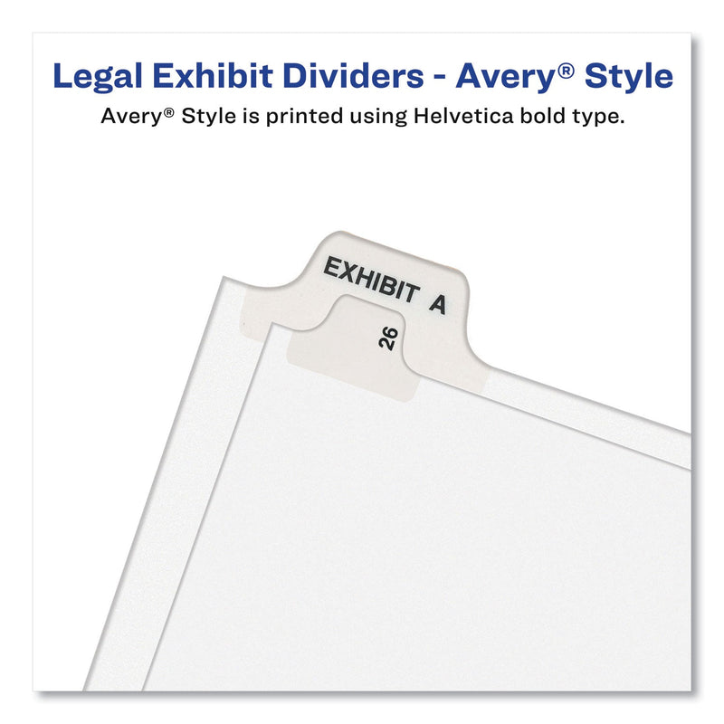 Avery-Style Preprinted Legal Bottom Tab Dividers, 26-Tab, Exhibit O, 11 x 8.5, White, 25/Pack