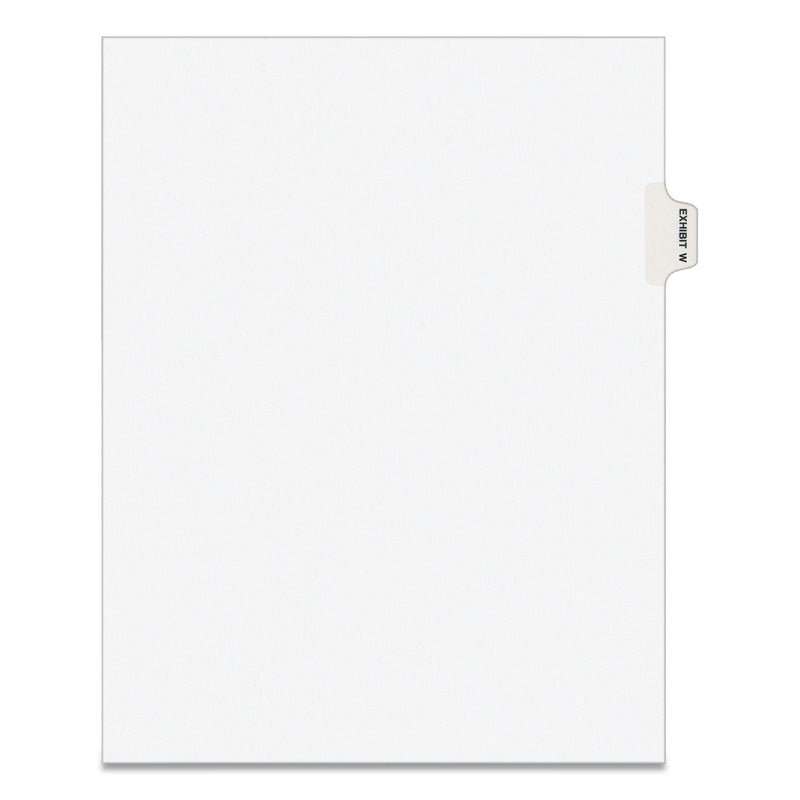 Avery-Style Preprinted Legal Side Tab Divider, 26-Tab, Exhibit W, 11 x 8.5, White, 25/Pack, (1393)