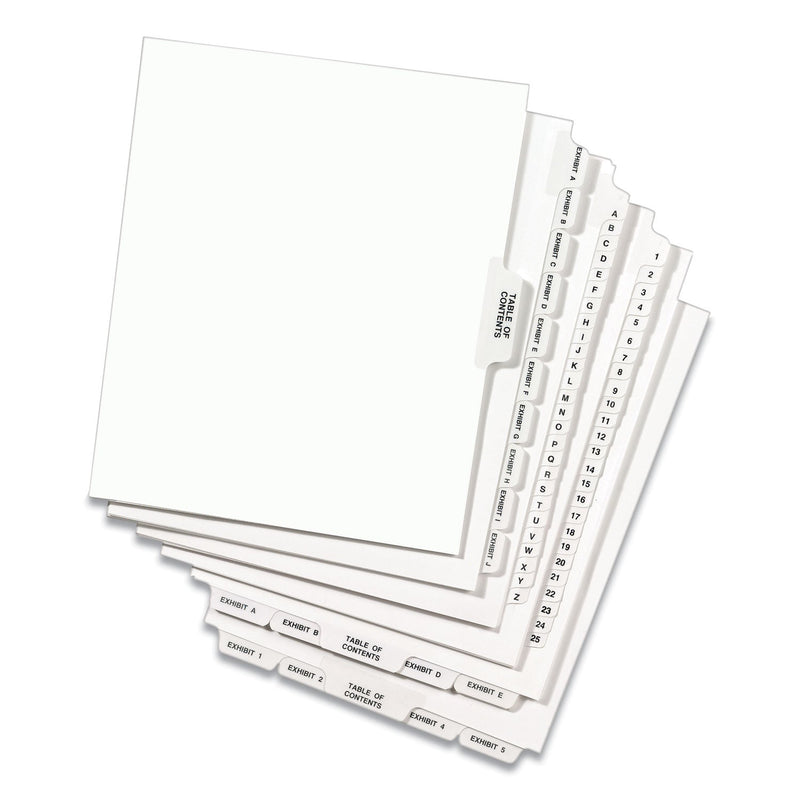Avery-Style Preprinted Legal Bottom Tab Divider, 26-Tab, Exhibit E, 11 x 8.5, White, 25/PK
