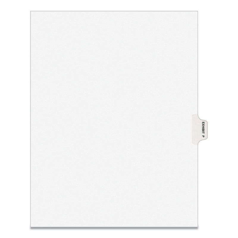 Avery-Style Preprinted Legal Side Tab Divider, 26-Tab, Exhibit P, 11 x 8.5, White, 25/Pack, (1386)