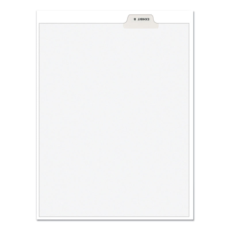 Avery-Style Preprinted Legal Bottom Tab Divider, 26-Tab, Exhibit B, 11 x 8.5, White, 25/PK