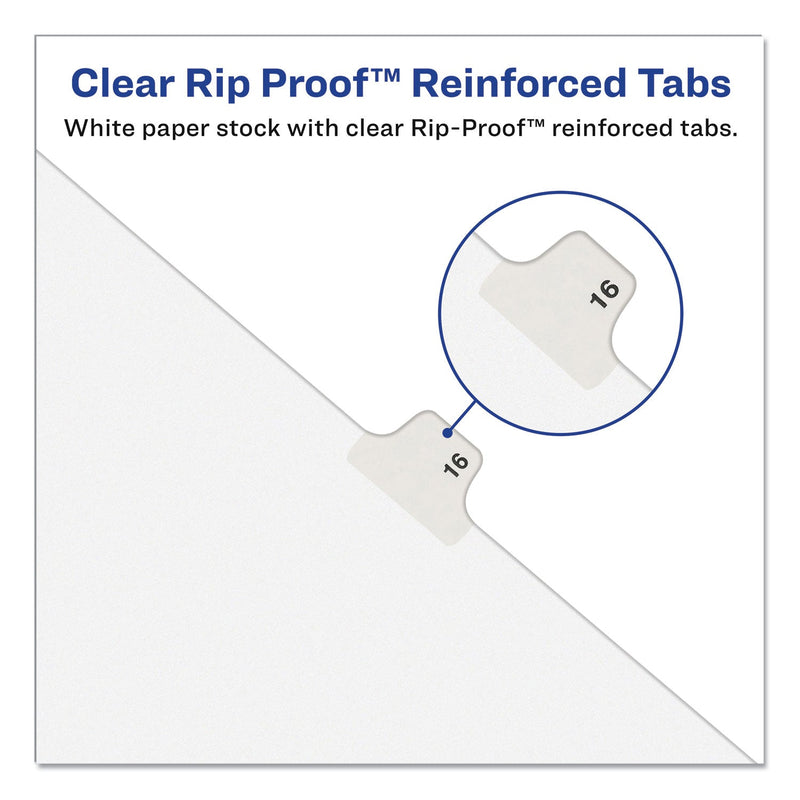 Avery-Style Preprinted Legal Bottom Tab Dividers, 26-Tab, Exhibit R, 11 x 8.5, White, 25/Pack