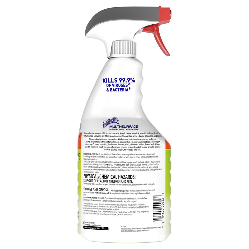 Fantastik Multi-Surface Disinfectant Degreaser, Herbal, 32 oz Spray Bottle