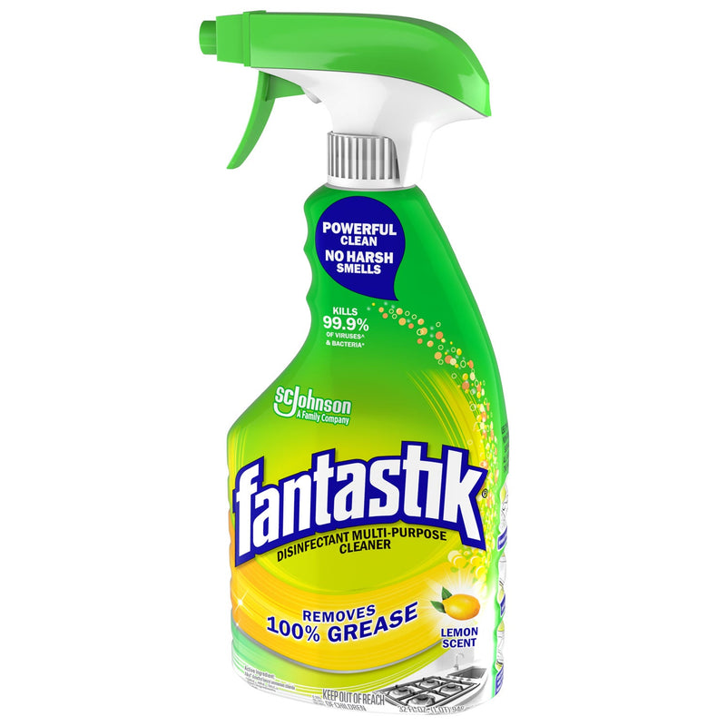 Fantastik Disinfectant Multi-Purpose Cleaner Lemon Scent, 32 oz Spray Bottle, 8/Carton