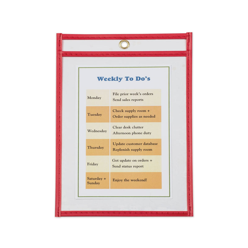 C-Line Stitched Shop Ticket Holders, Top Load, Super Heavy, Clear, 6" x 9" Inserts, 25/Box