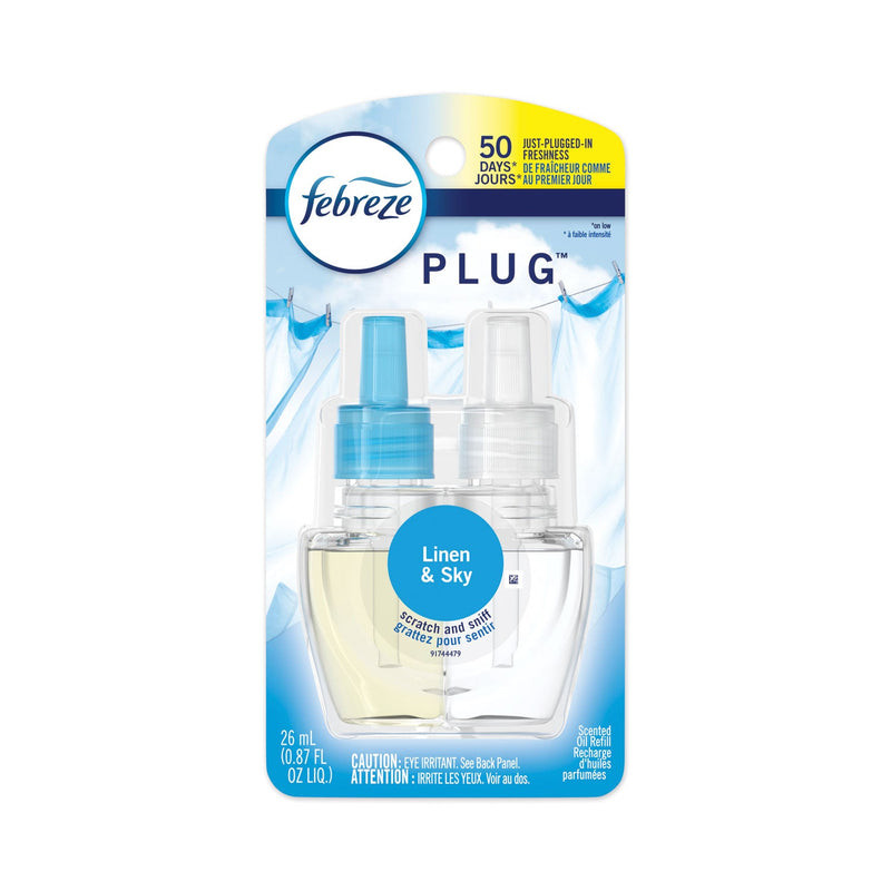 Febreze PLUG Air Freshener Refills, Linen and Sky, 0.87 oz