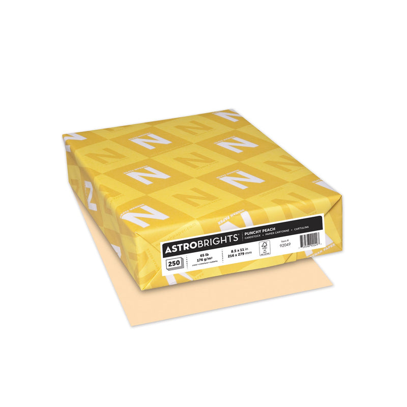 Astrobrights Color Cardstock, 65 lb Cover Weight, 8.5 x 11, Punchy Peach, 250/Pack