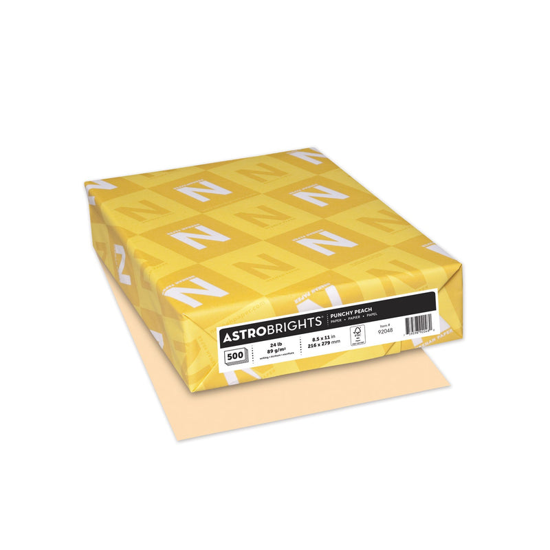 Astrobrights Color Paper, 24 lb Bond Weight, 8.5 x 11, Punchy Peach, 500/Ream