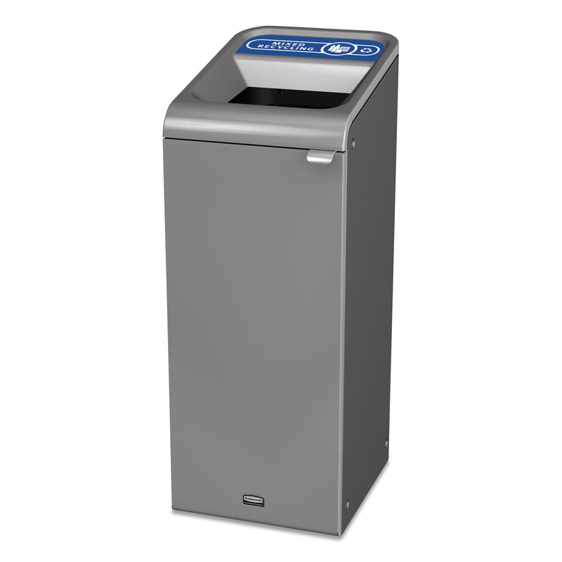 Rubbermaid Configure Indoor Recycling Waste Receptacle, 15 gal, Gray, Mixed Recycling