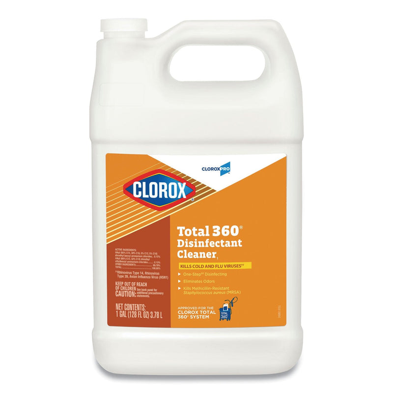 Clorox Total 360 Disinfectant Cleaner, 128 oz Bottle, 4/Carton