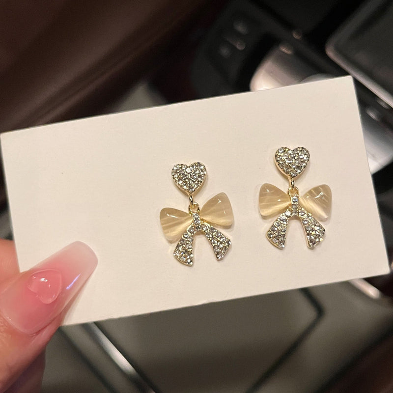 Cute Opal Sweet Bow Earrings