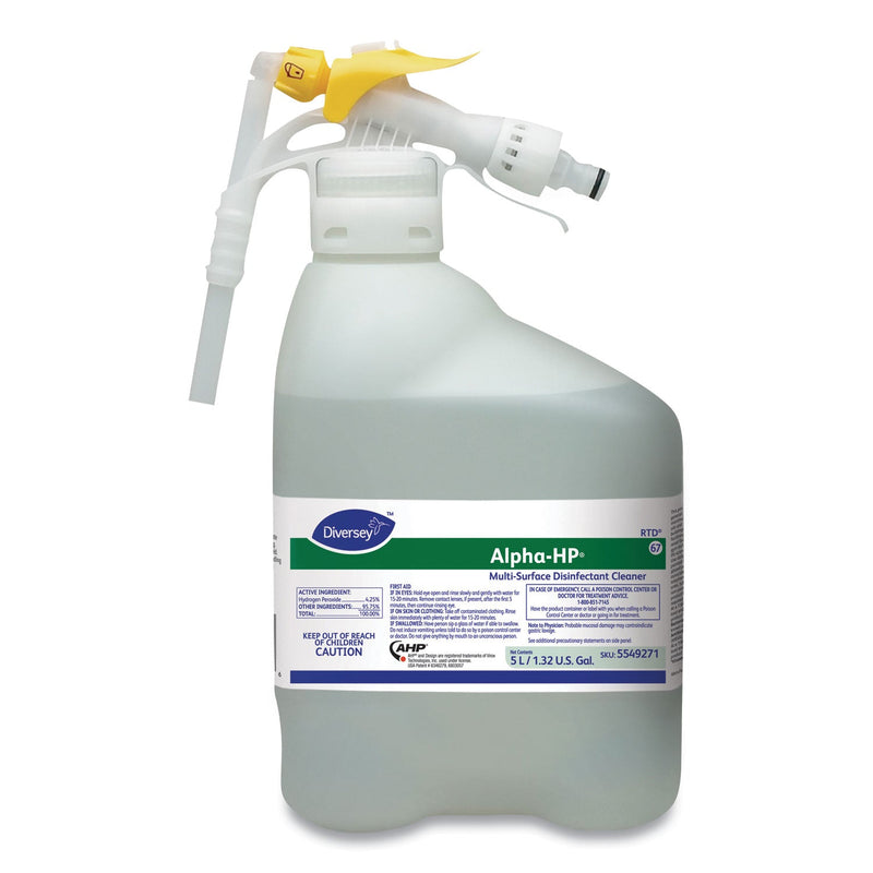 Diversey Alpha-HP Concentrated Multi-Surface Cleaner, Citrus Scent, 5,000 mL RTD Spray Bottle