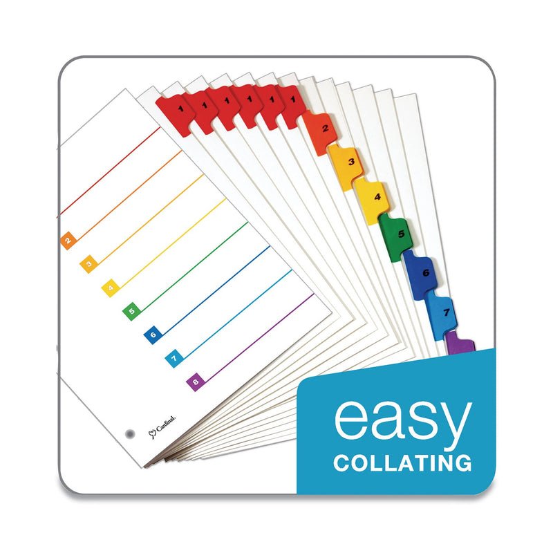 Cardinal OneStep Printable Table of Contents and Dividers, 8-Tab, 1 to 8, 11 x 8.5, White, 6 Sets