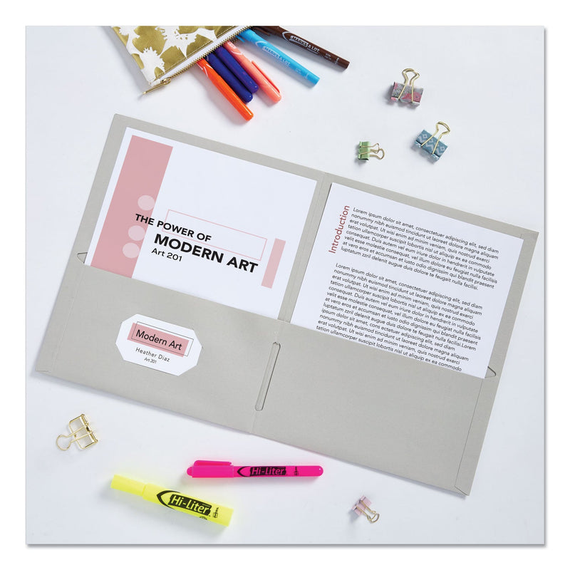 Avery Two-Pocket Folder, 40-Sheet Capacity, 11 x 8.5, Gray, 25/Box