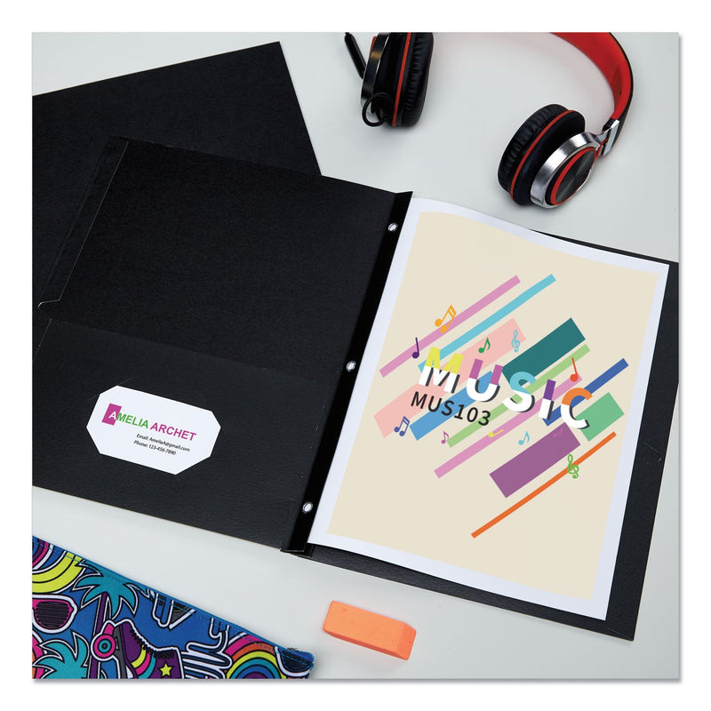 Avery Two-Pocket Folder, Prong Fastener, 0.5" Capacity, 11 x 8.5, Black, 25/Box