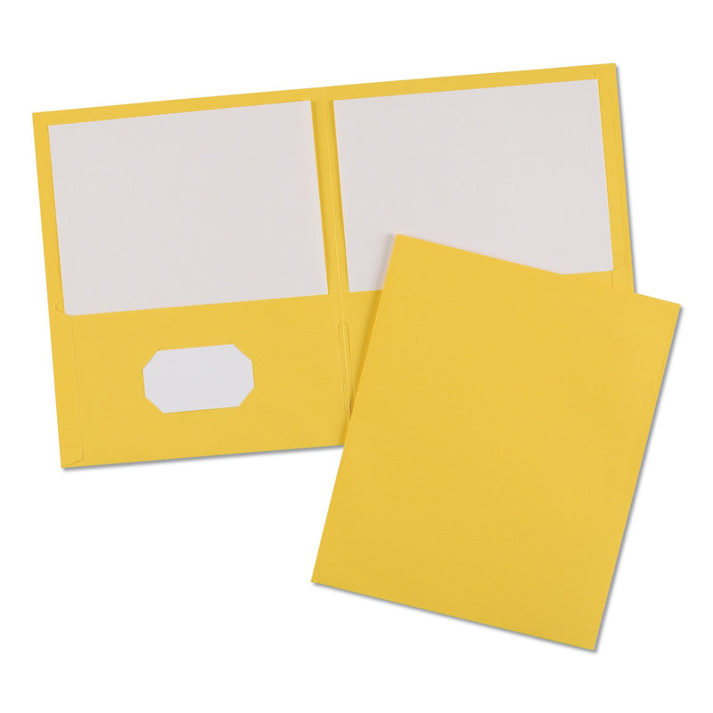 Avery Two-Pocket Folder, 40-Sheet Capacity, 11 x 8.5, Yellow, 25/Box