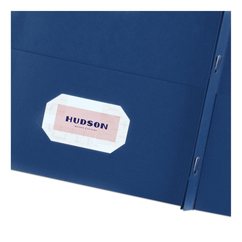 Avery Two-Pocket Folder, Prong Fastener, 0.5" Capacity, 11 x 8.5, Dark Blue, 25/Box