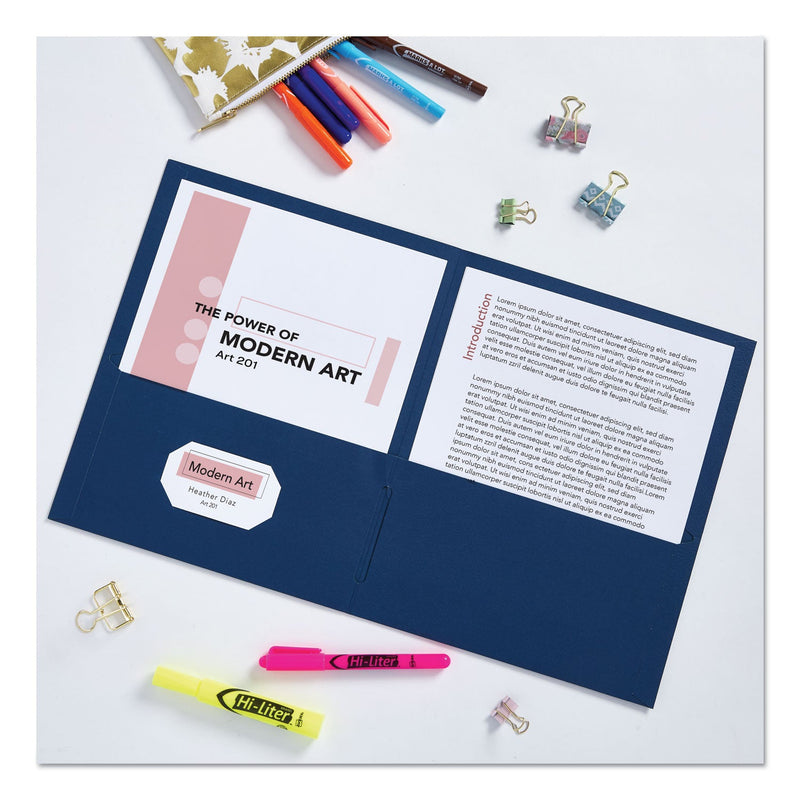 Avery Two-Pocket Folder, 40-Sheet Capacity, 11 x 8.5, Dark Blue, 25/Box