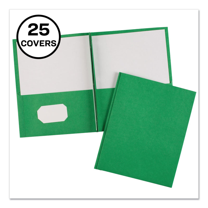 Avery Two-Pocket Folder, Prong Fastener, 0.5" Capacity, 11 x 8.5, Green, 25/Box