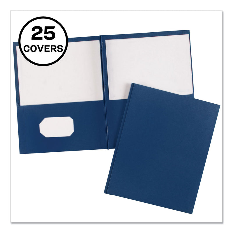 Avery Two-Pocket Folder, Prong Fastener, 0.5" Capacity, 11 x 8.5, Dark Blue, 25/Box