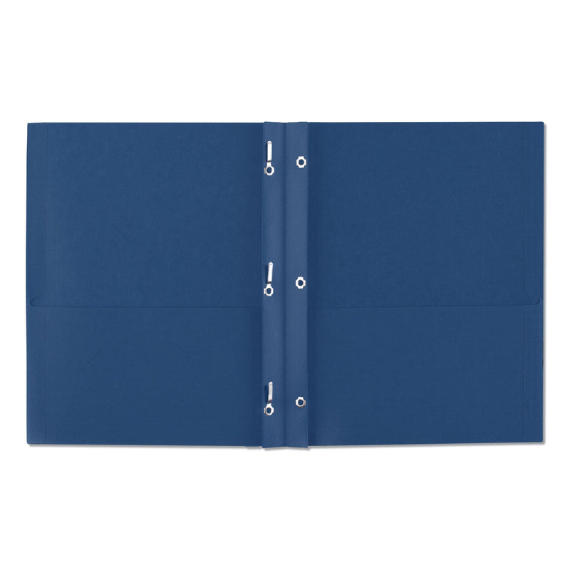 Avery Two-Pocket Folder, Prong Fastener, 0.5" Capacity, 11 x 8.5, Dark Blue, 25/Box