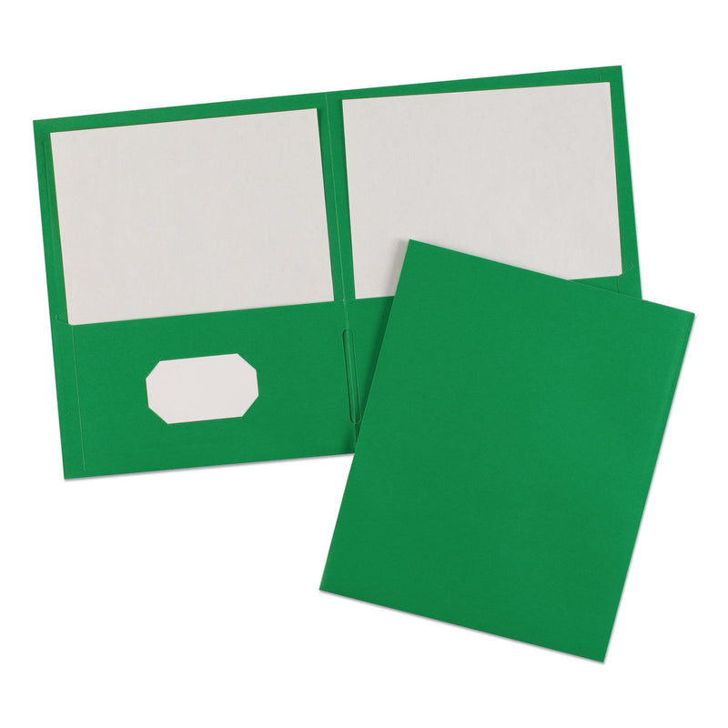 Avery Two-Pocket Folder, 40-Sheet Capacity, 11 x 8.5, Green, 25/Box