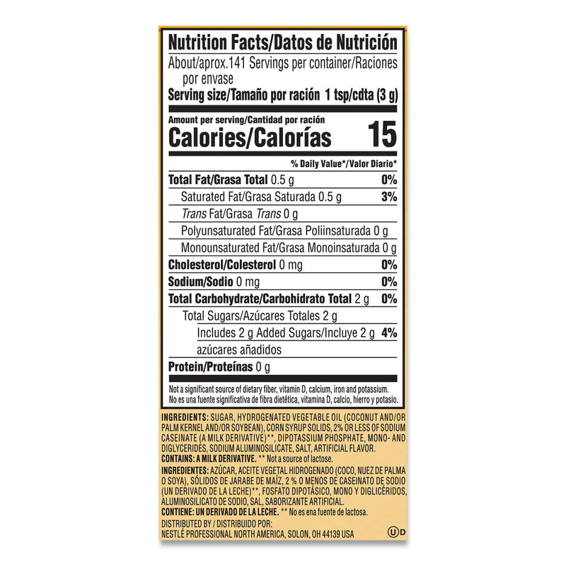 Coffee mate Non-Dairy Powdered Creamer, Hazelnut, 15 oz Canister, 12/Carton