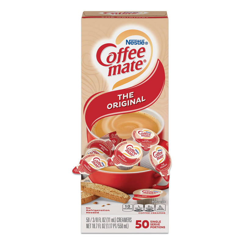 Coffee mate Liquid Coffee Creamer, Original, 0.38 oz Mini Cups, 50/Box