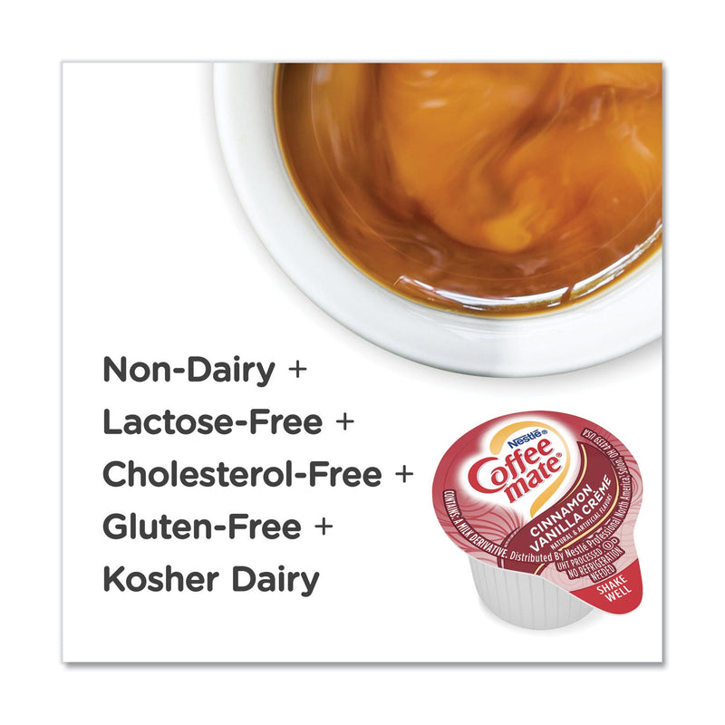 Coffee mate Liquid Coffee Creamer, Cinnamon Vanilla, 0.38 oz Mini Cups, 50/Box